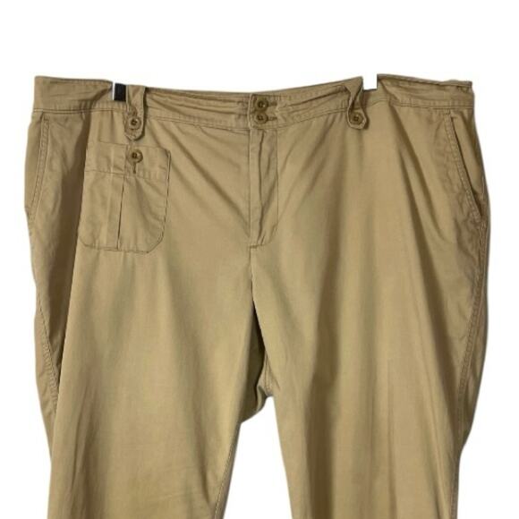Lauren Ralph Lauren Pants Khaki Carfo Pocket Tan Safari Women’s Plus Size 18W - Picture 4 of 9